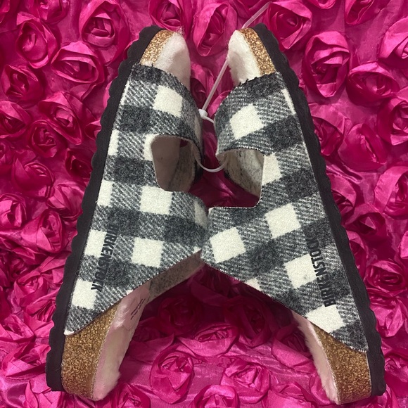 Arizona Plaid Shearling Birkenstock Sandals - Picture 8 of 9